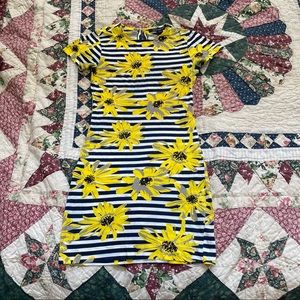 French Connection jersey sunflower and striped mini dress